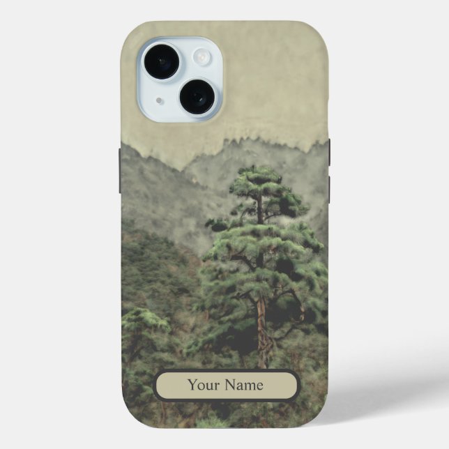 Coques Case-Mate iPhone Paysage d'aquarelle Lonely Pine (Verso)