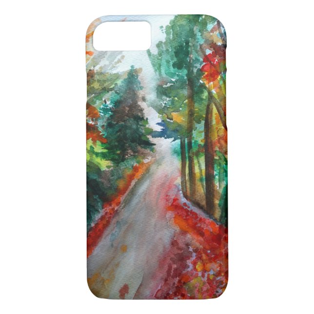Coques Case-Mate iPhone Paysage d'automne Aquarelle Art (Dos)