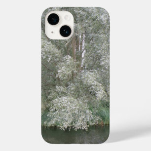 Coque Pour iPhone 14 Paysage des arbres blancs et des rivières