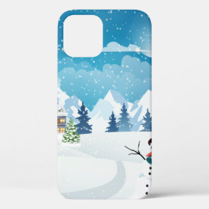 Case-Mate iPhone Case Paysage d'hiver du village du soir avec neige
