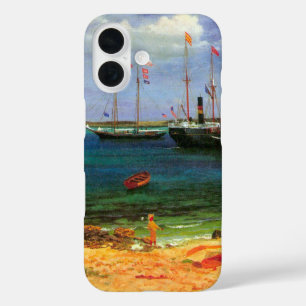 Coque Pour iPhone 16 Paysage marin vintage, port de Nassau par Bierstad