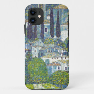 Coque iPhone 11 Paysage urbain de bleu de Klimt