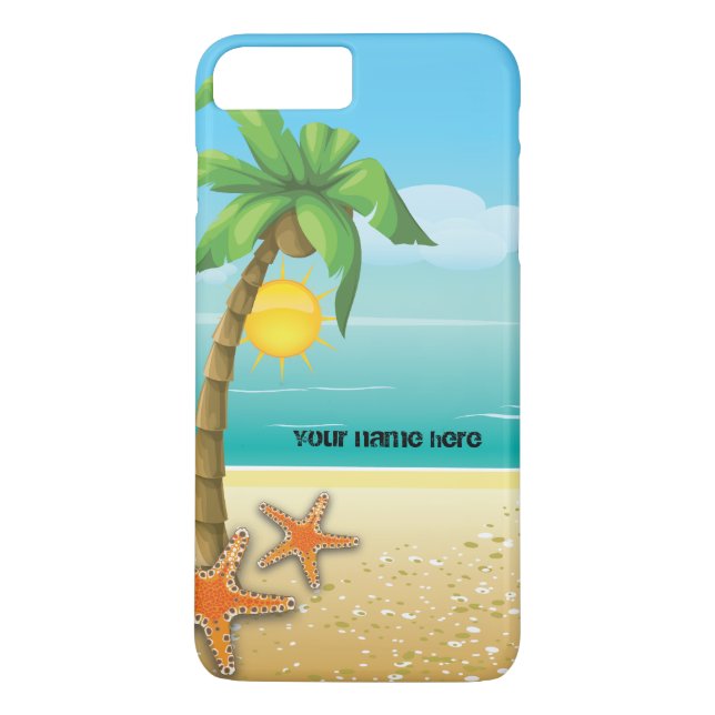 Coques Case-Mate iPhone Paysages tropicaux palmiers et étoiles de mer (Dos)
