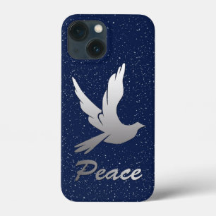 Case-Mate iPhone Case Peace Dove en gris argenté contre un ciel étoilé