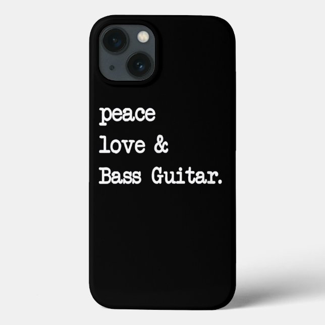 Coques Case-Mate iPhone Peace Love & Basse Guitare Musicien Guitaris (Verso)