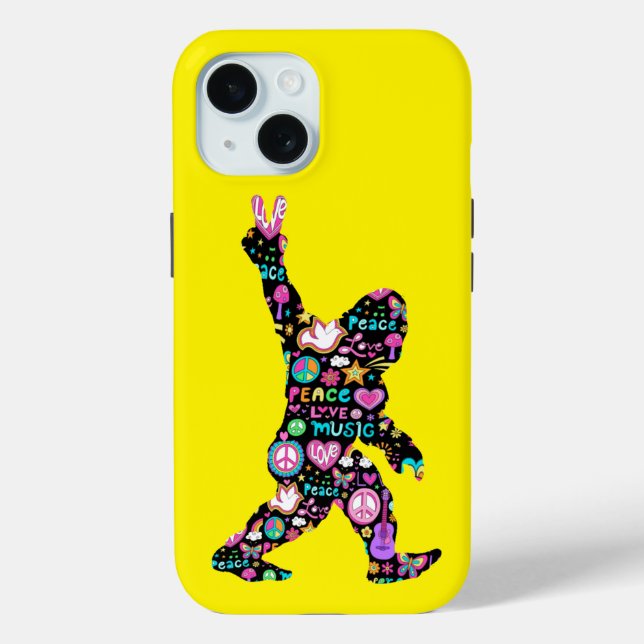 Coques Case-Mate iPhone Peace Love Bigfoot Hippie Funny Bigfoot Lover (Verso)