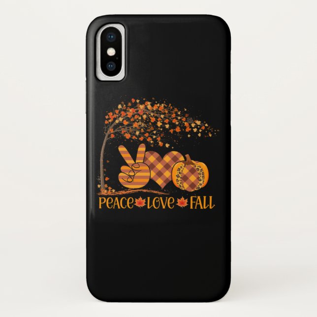 Coques Case-Mate iPhone Peace Love Fall Pumpkin Autum Happy Fall (Dos)
