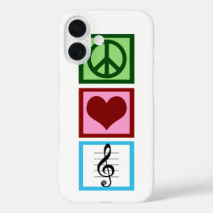 Coque Pour iPhone 16 Peace Love Music