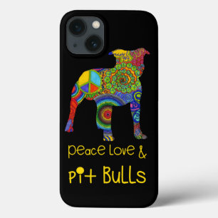 iPhone 13 Case "Peace Love & Pit Bulls" Pop Art iPhone Case
