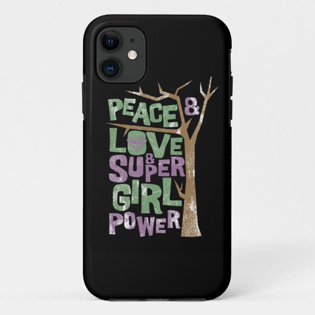 Coques Case-Mate iPhone Peace Love & Supergirl Power (Dos)