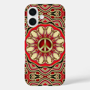 Coque Pour iPhone 16 Peace Sign Pink Sun iPhone 4 Case