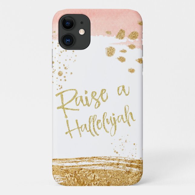 Coques Case-Mate iPhone Peach Gold Lève Une Hallelujah Christian (Dos)