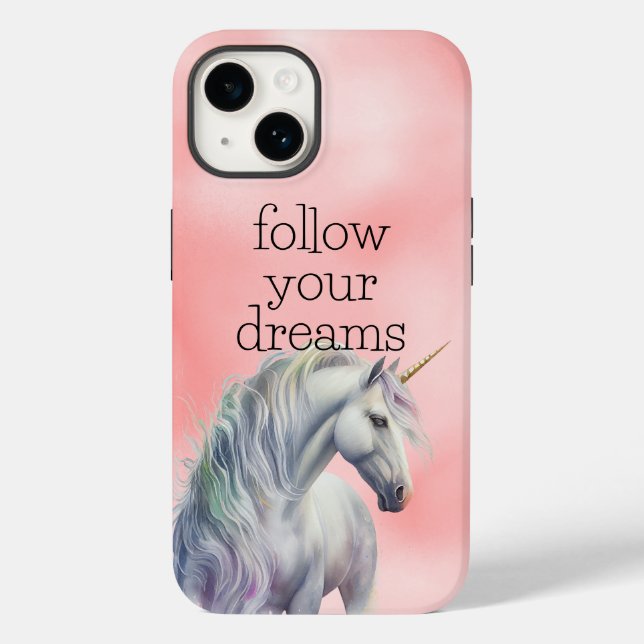 Coques Case-Mate iPhone Peach Pink Unicorn Dream (Verso)
