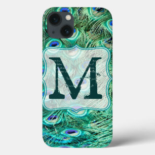 Etui iPhone Case-Mate Peacock Bird Feather Turquoise Turqu Monogram Coqu