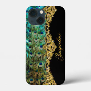 Case-Mate iPhone Case Peacock Feather Gold Parties scintillant Nom Vinta