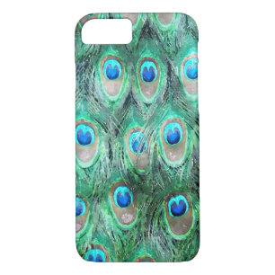 Coque iPhone 7 Peacock Feathers Exotic Wild Watercolor Motif