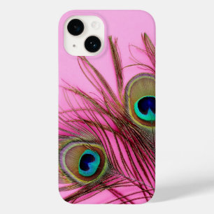 Coque Pour iPhone 14 Peacock Feathers Pink iPhone Tough Coque-Mate Coqu