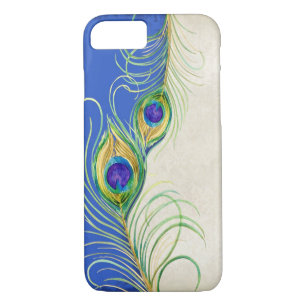Coque iPhone 8/7 Peacock Feathers Royal Damask Personnalisé Names
