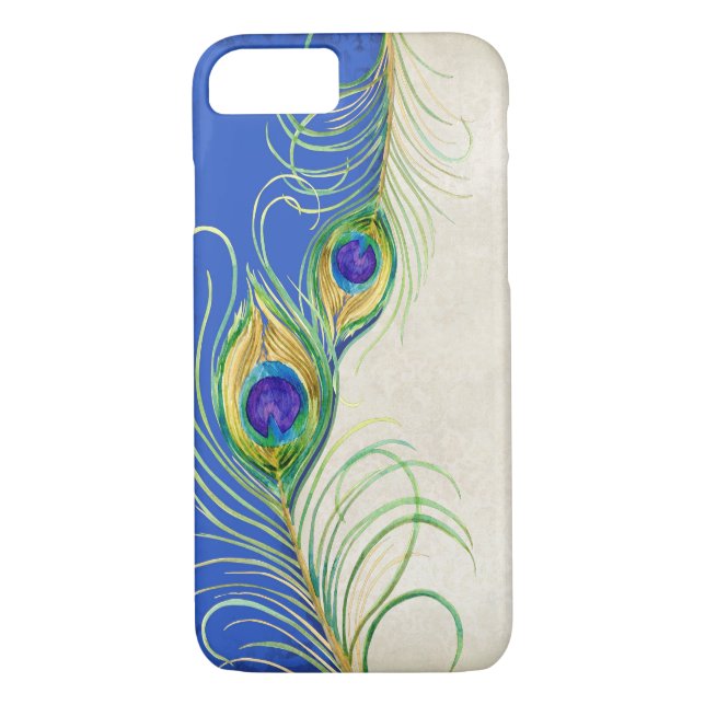 Coques Case-Mate iPhone Peacock Feathers Royal Damask Personnalisé Names (Dos)