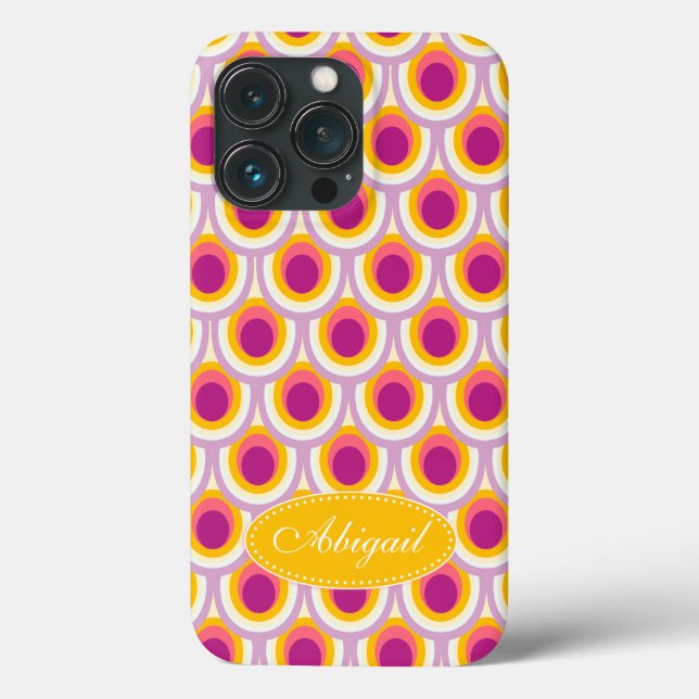Coques Case-Mate iPhone Peacock motif jaune rose (Verso)