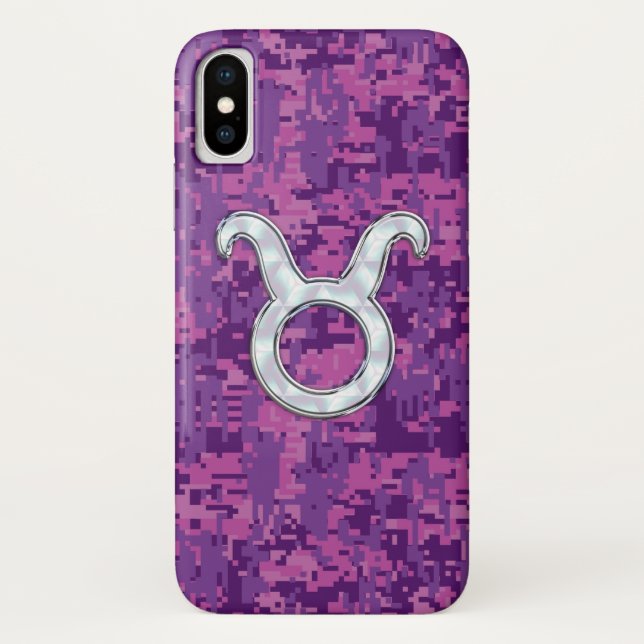 Coques Case-Mate iPhone Pearl Pink Taurus Zodiac Connexion Camo numérique (Dos)