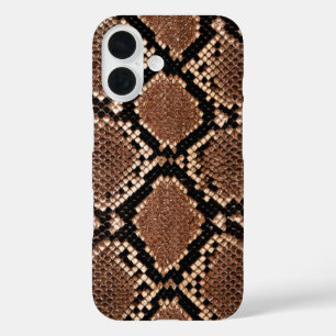 Coque Pour iPhone 16 Peau de serpent à crotale diamant