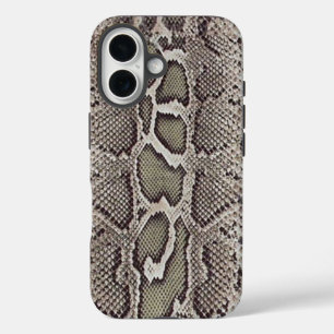 Coque Pour iPhone 16 Peau de serpent de faux boa constricteur