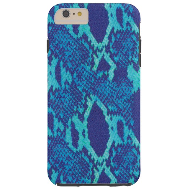 Coques Case-Mate iPhone Peau de serpent en bleu (Dos)