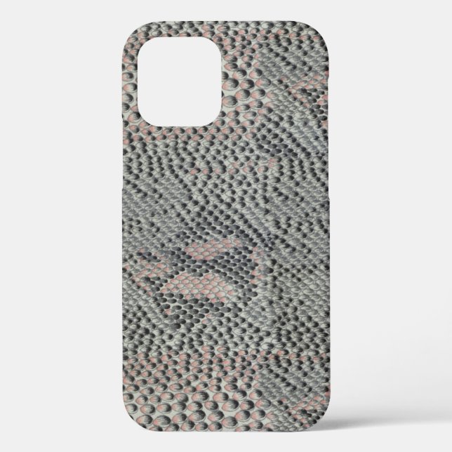 Coques Case-Mate iPhone Peau de serpent gris et rose doux (Verso)