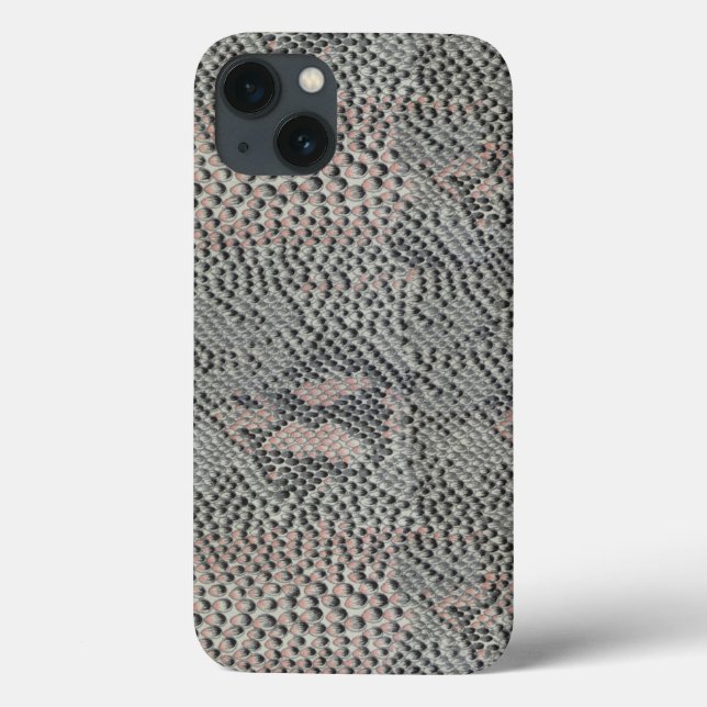 Coques Case-Mate iPhone Peau de serpent gris et rose doux (Verso)