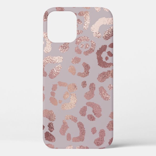 Coques Case-Mate iPhone Peau léopard : élégance or rose. (Verso)