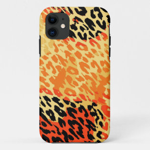 Coque Case-Mate Pour iPhone Peau poster de animal rétro de léopard (noir, oran
