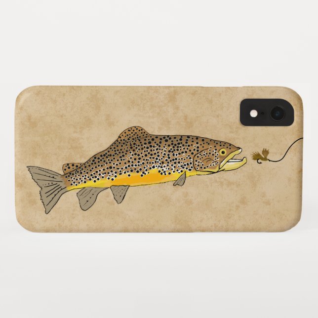 Coques Case-Mate iPhone Pêche à la mouche truite Brown (Dos (Horizontal))