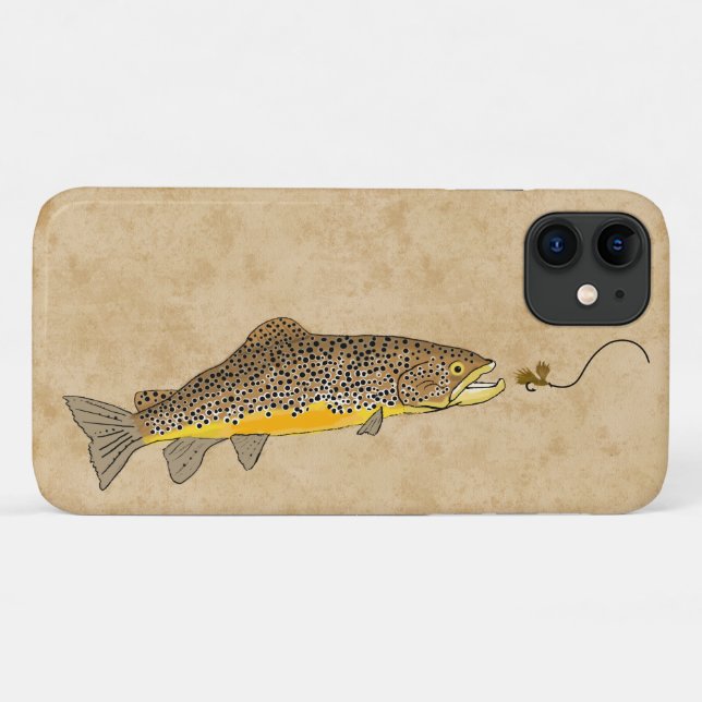 Coques Case-Mate iPhone Pêche à la mouche truite Brown (Dos (Horizontal))