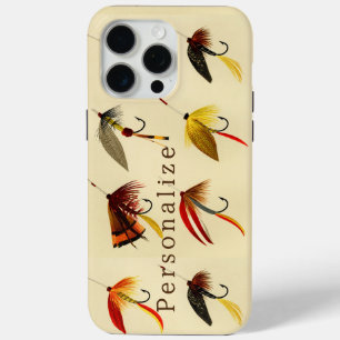 Coque iPhone 15 Pro Max pêche à la mouche vintage flyers lures pêcheur
