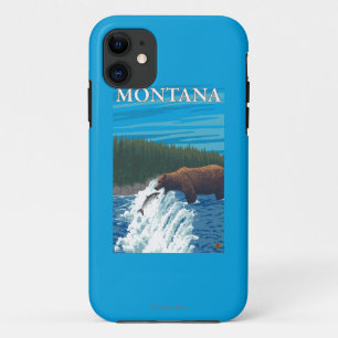 Coque iPhone 11 Pêche d'ours en rivière - Montana