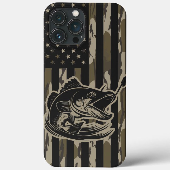 Coques Case-Mate iPhone Pêcheur de basse Camo Drapeau Bottomland Camo (Verso)