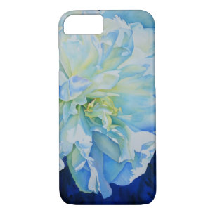 Coque iPhone 8/7 Peine d'aquarelle bleu blanc romantique