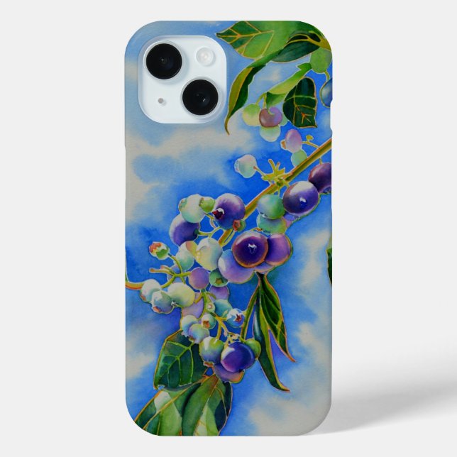 Coques Case-Mate iPhone peinture à l'aquarelle de bleuet (Verso)