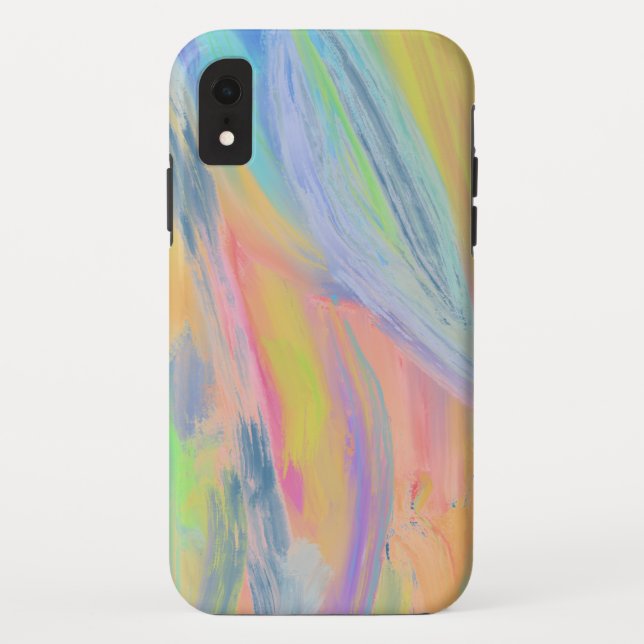 Coques Case-Mate iPhone Peinture à l'huile abstraite arc-en-ciel colorée (Dos)