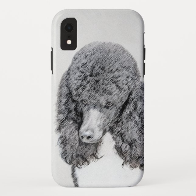 Coques Case-Mate iPhone Peinture à paille noire standard - Art du chien (Dos)