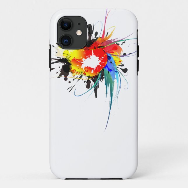 Coques Case-Mate iPhone Peinture Abstraite de perroquets sauvages (Dos)