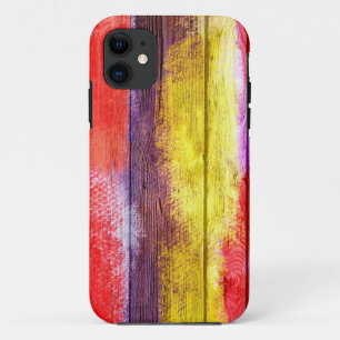 Coques Pour iPhone Peinture Abstraite en Bois Vintage #6