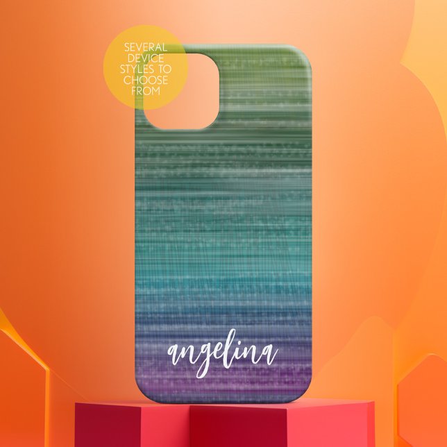 Coques Case-Mate iPhone Peinture Abstraite moderne avec nom de script blan (Modern Abstract Phone Case)