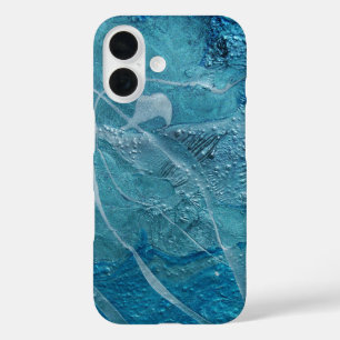 Coque Pour iPhone 16 Peinture abstraite turquoise épaisse