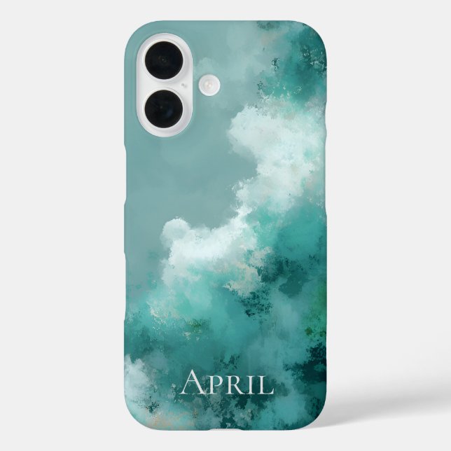 Coques Case-Mate iPhone Peinture Abstraite Verte & Blanche  (Verso)