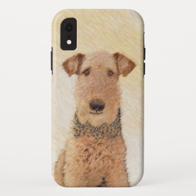Coques Case-Mate iPhone Peinture Airedale Terrier - Cute Original Art (Dos)