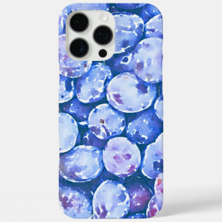 Coques iPhone 16 Pro Max Peinture aquarelle de prunes bleues