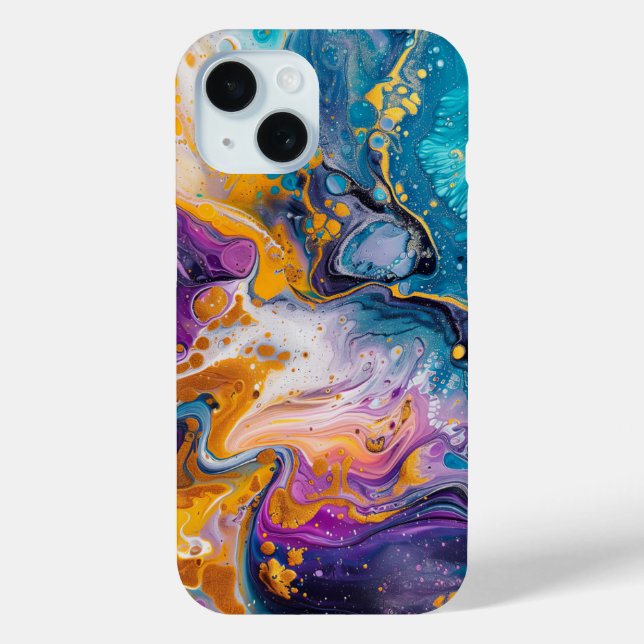 Coques Case-Mate iPhone Peinture arc-en-ciel pour liquide Abstrait mignonn (Verso)