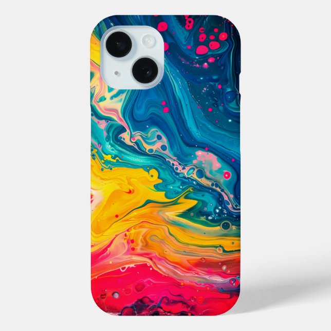 Coques Case-Mate iPhone Peinture arc-en-ciel pour liquide Abstrait mignonn (Verso)